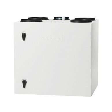 Rekuperatorius Komfovent Domekt-R-600-V-C6M, rotacinis kondensacinis, automatika C6M, kairinis, su el. šildytuvu, be valdymo pulto, F7/M5 Vertikalus R-600-V-L1-F7/M5​-C6M-L/A