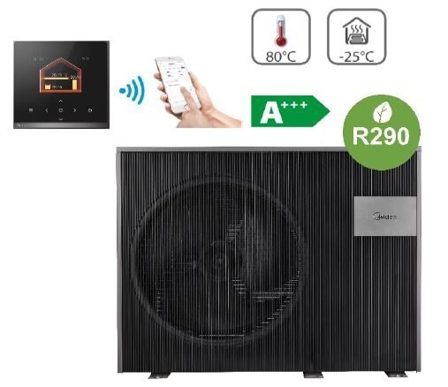 Midea Šilumos siurblys oras-vanduo monoblokas Nature R290 MHC- V16WD2RN7-B 16,0 kW
