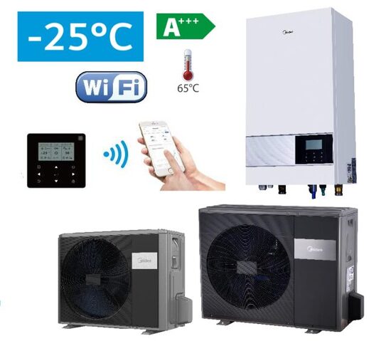 MHA-V14W/D2RN8-B2 MIDEA SPLIT TIPO ORAS-VANDUO ŠILUMOS SIURBLIAI M-THERMAL ARCTIC (14 kW)